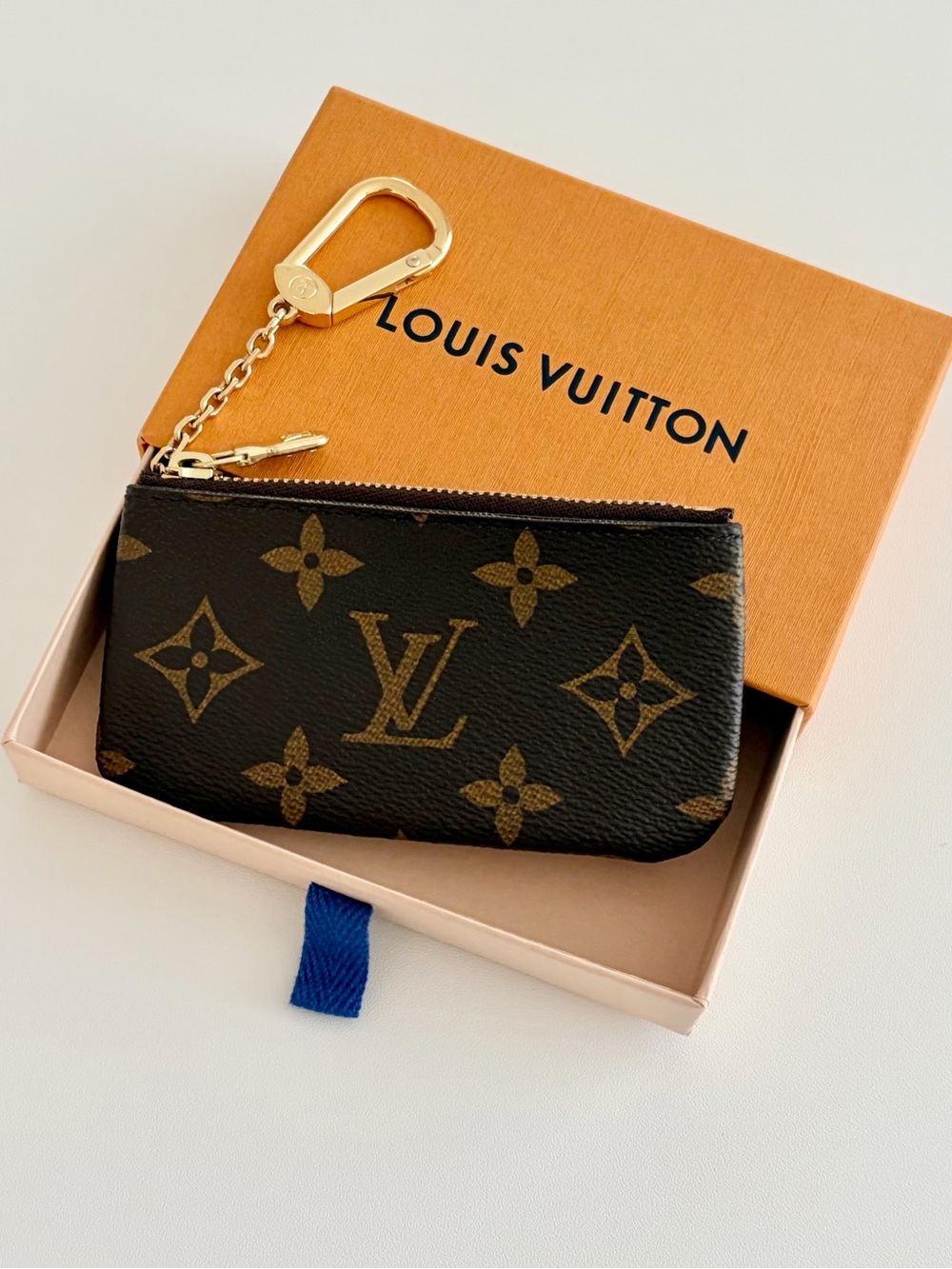 Louis Vuitton Monogram Key Pouch, Key Cles, Card Holder Wallet